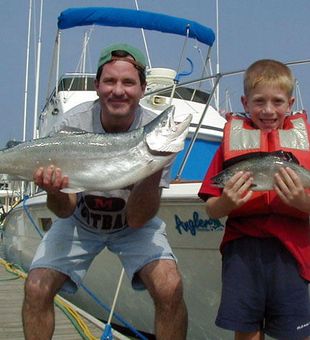 Epic King Salmon catch on Lake Michigan charters.